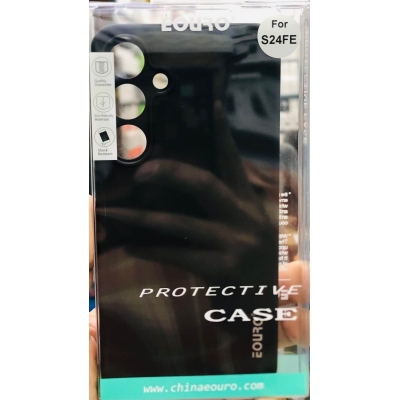 Picture of Samsung Galaxy S24 FE Premium Case Soft Sandstone Slim Matte Cover Eouro Brand - Phone Case -Black