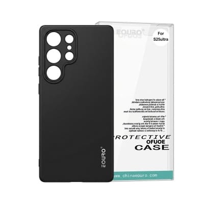 Picture of Samsung Galaxy S25 Ultra Premium Case Soft Sandstone Slim Matte Cover Eouro Brand - Phone Case -Black
