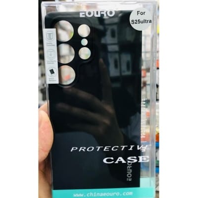 Picture of Samsung Galaxy S25 Ultra Premium Case Soft Sandstone Slim Matte Cover Eouro Brand - Phone Case -Black