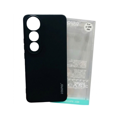 Picture of Premium Case Soft Sandstone Slim Matte Cover for Vivo 50 Lite - Stylish and Protective Phone Case -Black