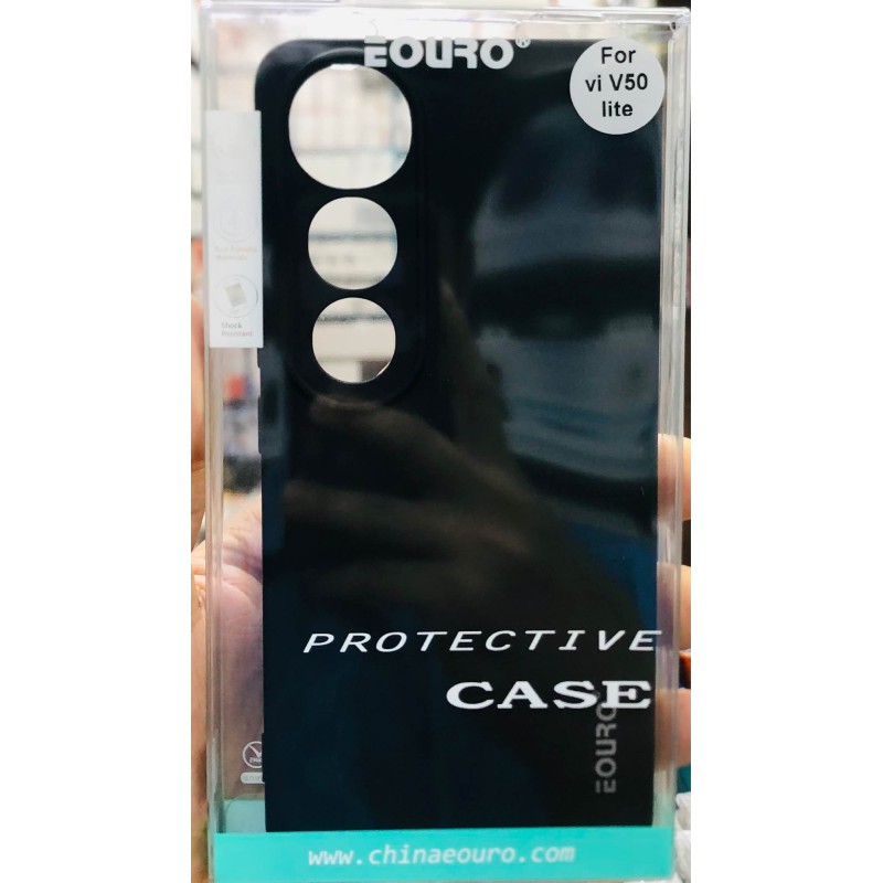 Picture of Premium Case Soft Sandstone Slim Matte Cover for Vivo 50 Lite - Stylish and Protective Phone Case -Black