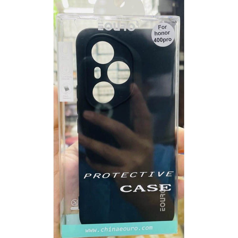 Picture of For Honor 400 Pro Premium Case Soft Sandstone Slim Matte Cover Eouro - Phone -Black