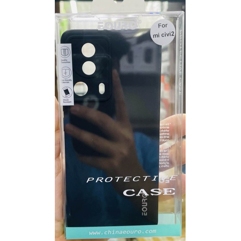 Picture of Xiaomi Civi 2 Premium Case Soft Sandstone Slim Matte Cover Eouro - Phone -Black