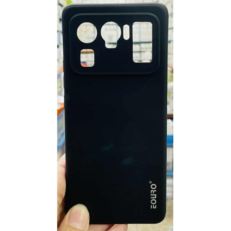 Picture of Xiaomi Mi 11 Ultra Premium Case Soft Sandstone Slim Matte Cover Eouro Brand - Camera Back Cover (Back Case Cover For Smartphone) -Black