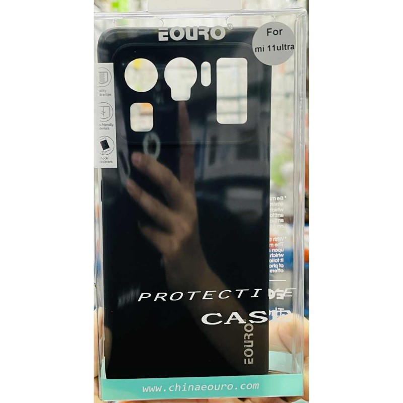 Picture of Xiaomi Mi 11 Ultra Premium Case Soft Sandstone Slim Matte Cover Eouro Brand - Camera Back Cover (Back Case Cover For Smartphone) -Black