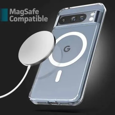 Picture of For Motorola Edge 50 Pro Anti Yellow Hard MagSafe Compatible Shockproof Transparent Slim Fit Wireless Charging supported Phone Back Case Mobile Cover -Black