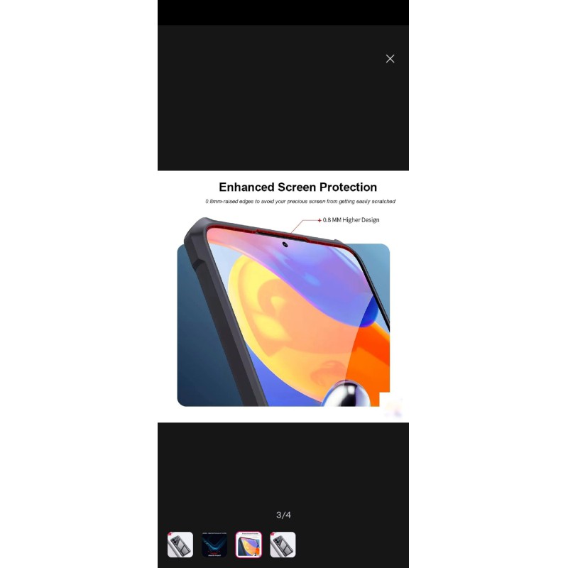 Picture of Xiaomi Redmi 15C 4G Xundd Protective Airbag Bumper Transparent Back Side Clear Phone Case Back Cover -Black