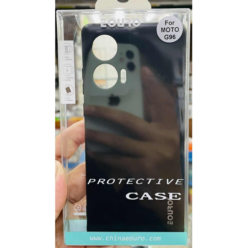 Picture of Motorola G96 Luxury Shockproof Camera Protective Liquid Soft Case Back Cover -Black