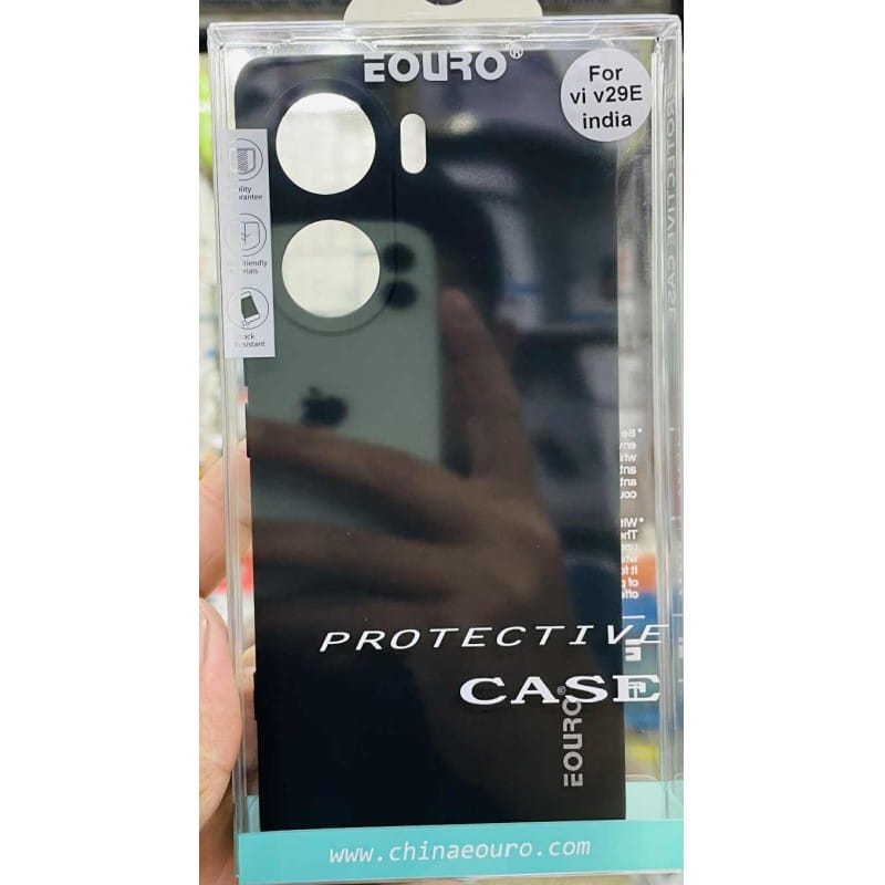 Picture of Vivo V29e (India) Premium Case Soft Sandstone Slim Matte Cover Eouro Brand - Phone Case -Black