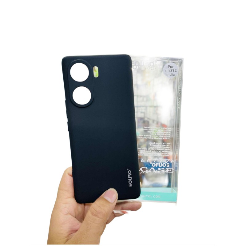 Picture of Vivo V29e (India) Luxury Shockproof Camera Protective Liquid Soft Case Back Cover -Black