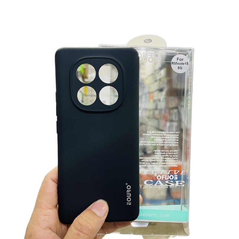 Picture of Xiaomi Redmi Note 15 5G Luxury Shockproof Camera Protective Liquid Soft Case Back Cover -Black