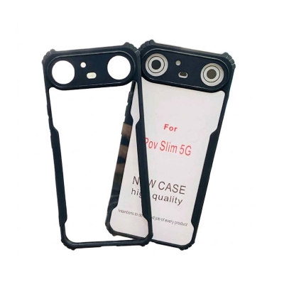 Picture of For Xundd Case For Tecno Pova Slim  Back Cover FitSmart Transparent Heavy Duty Hybrid Ultra Slim Protective Hard PC Back + Soft TPU Back Cover for Xundd Case For Tecno Pova Slim Black, Bumper Mobile Phone Back Cover With Camera Protective Back Case 