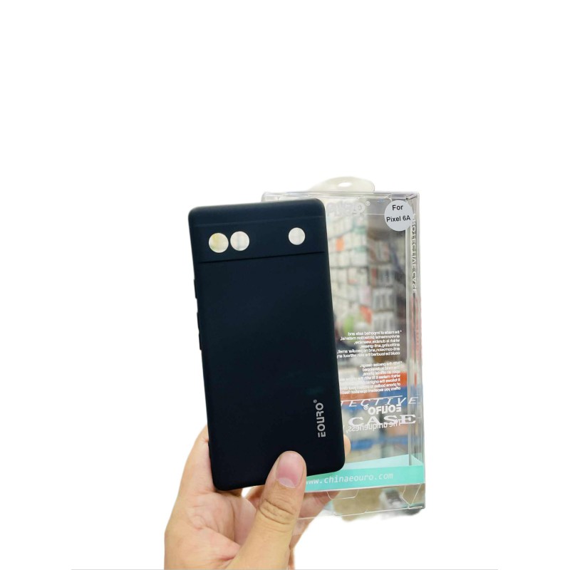 Picture of For Google Pixel 6A Premium Case Soft Sandstone Slim Matte Cover Eouro - Phone -Black