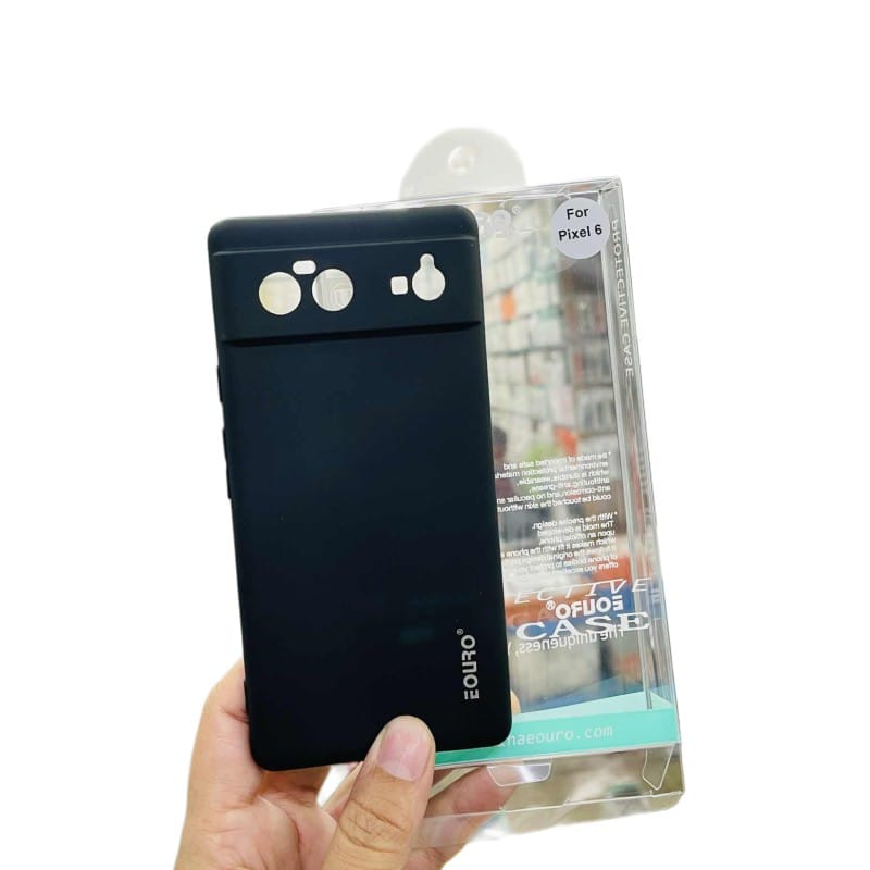 Picture of For Google Pixel 6 Premium Case Soft Sandstone Slim Matte Cover Eouro - Phone -Black