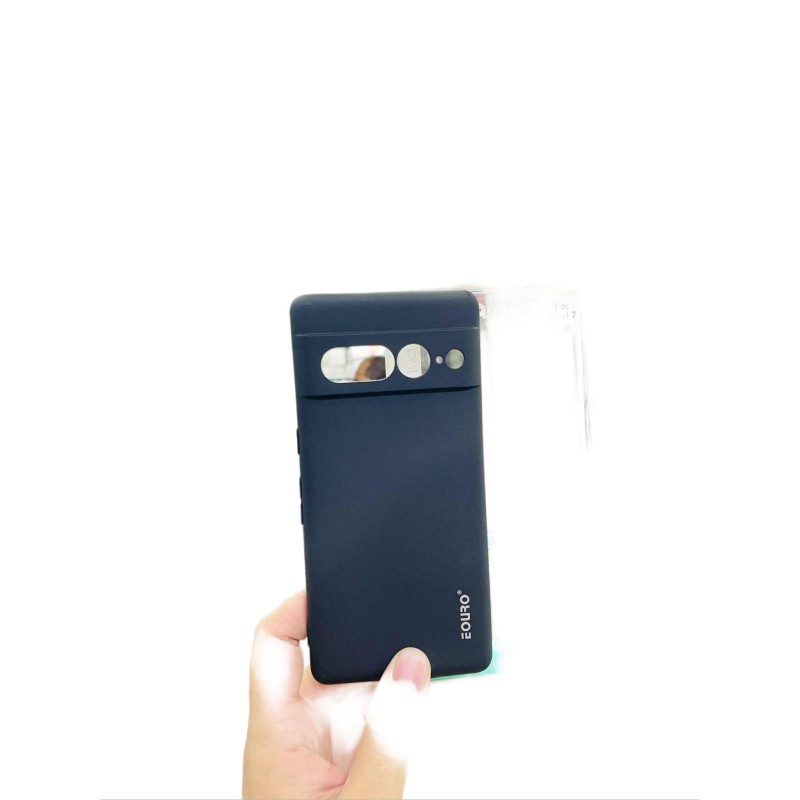 Picture of For Google Pixel 7 Pro Premium Case Soft Sandstone Slim Matte Cover Eouro - Phone -Black