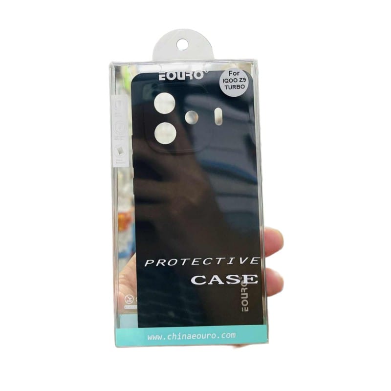 Picture of VIVO IQOO Z9 Turbo Premium Case Soft Sandstone Slim Matte Cover Eouro - Phone -Black