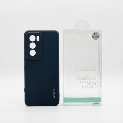 Picture of For Oppo Reno 12 Premium Case Soft Sandstone Slim Matte Cover Eouro - Phone -Black