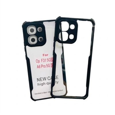 Picture of For Xundd Case For Oppo A6 Pro  Back Cover FitSmart Transparent Heavy Duty Hybrid Ultra Slim Protective Hard PC Back + Soft TPU Back Cover for Xundd Case For Oppo A6 Pro Black, Bumper Mobile Phone Back Cover With Camera Protective Back Case 