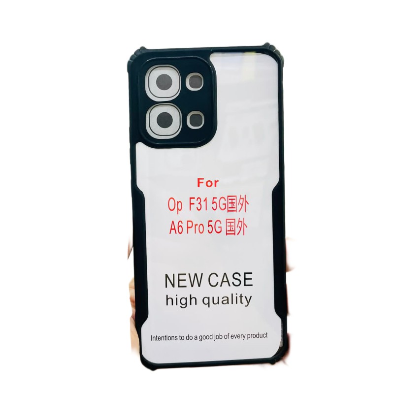 Picture of For Xundd Case For Oppo A6 Pro  Back Cover FitSmart Transparent Heavy Duty Hybrid Ultra Slim Protective Hard PC Back + Soft TPU Back Cover for Xundd Case For Oppo A6 Pro Black, Bumper Mobile Phone Back Cover With Camera Protective Back Case 