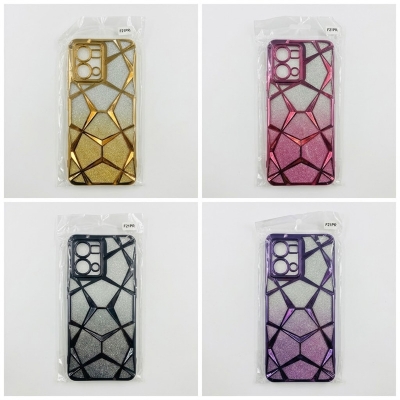 Picture of Luxury Girl's Phone Case for Oppo F21 Pro 4G Glitter Bling 3D Cube Diamond Marble Soft TPU Shockproof Ladies Cover 