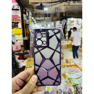 Picture of Luxury Girl's Phone Case for Oppo F21 Pro 4G Glitter Bling 3D Cube Diamond Marble Soft TPU Shockproof Ladies Cover 
