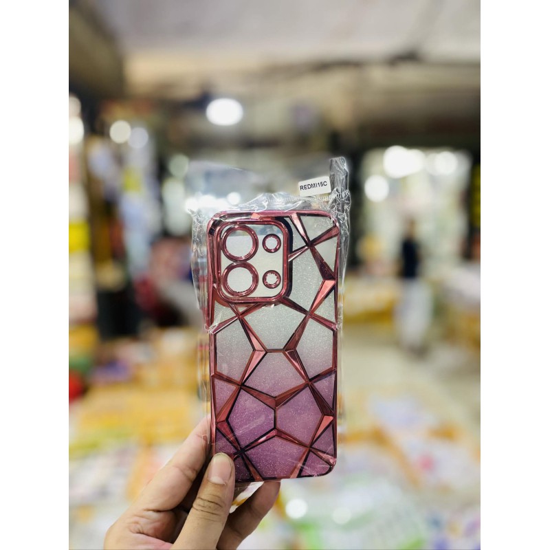 Picture of Luxury Girl's Phone Case for Xiaomi Redmi 15C Glitter Bling 3D Cube Diamond Marble Soft TPU Shockproof Ladies Cover 