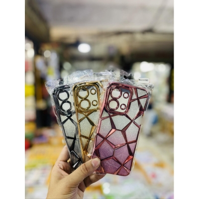 Picture of Luxury Girl's Phone Case for Xiaomi Redmi 15C Glitter Bling 3D Cube Diamond Marble Soft TPU Shockproof Ladies Cover 