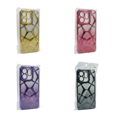 Picture of Luxury Girl's Phone Case for Infinix Smart 9 Glitter Bling 3D Cube Diamond Marble Soft TPU Shockproof Ladies Cover 