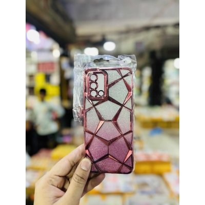 Picture of Luxury Girl's Phone Case for Oppo F19 Glitter Bling 3D Cube Diamond Marble Soft TPU Shockproof Ladies Cover 