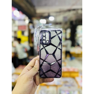 Picture of Luxury Girl's Phone Case for Oppo F19 Glitter Bling 3D Cube Diamond Marble Soft TPU Shockproof Ladies Cover 