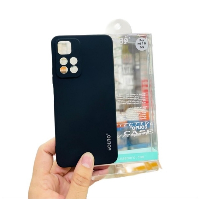 Picture of Xiaomi 11i Hypercharge 5G, Mi 11i, Premium Case Soft Sandstone Slim Matte Cover Eouro Brand - Camera Back Cover (Back Case Cover) -Black