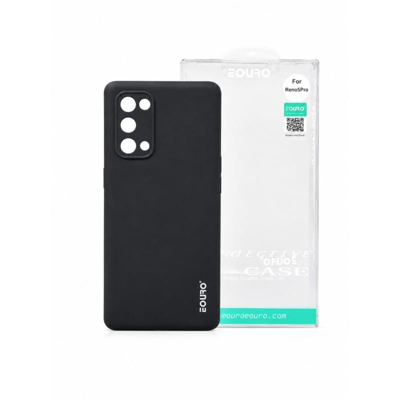 Picture of Oppo Reno5 Pro 5G Eouro Premium Slim Soft TPU Silicone Case | Anti-Scratch Shockproof Protective Back Cover - Black 
