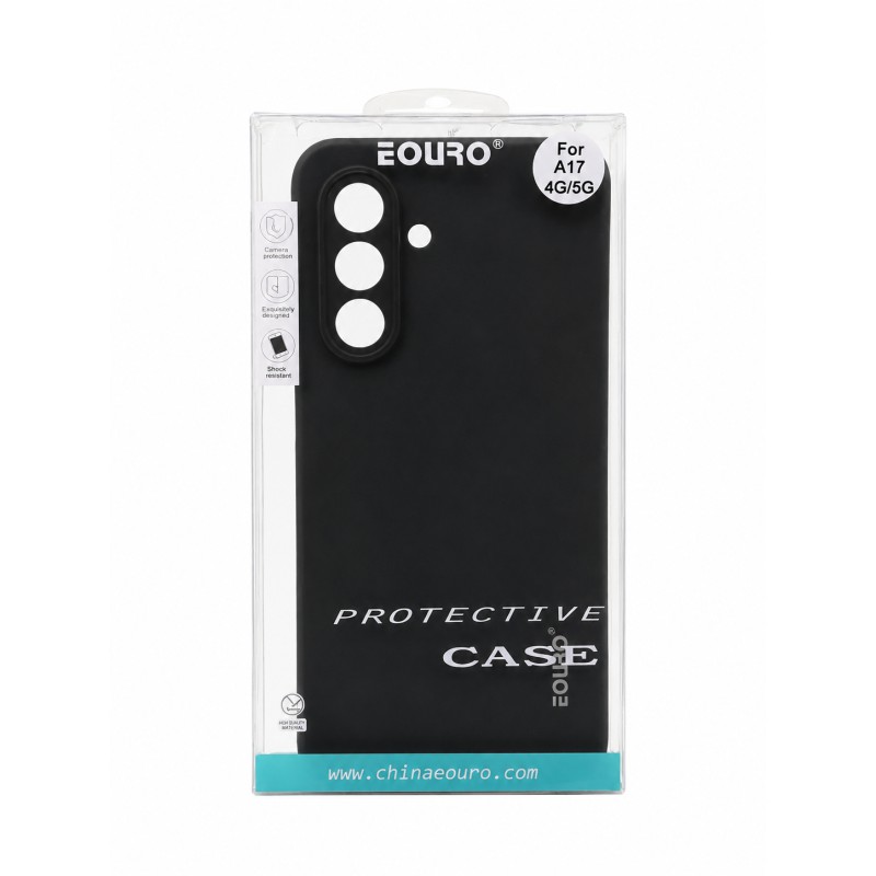 Picture of Samsung Galaxy A17 Eouro Premium Soft Silicone Case | Slim Shockproof Protective Back Cover | Anti-Scratch Matte Finish - Black 