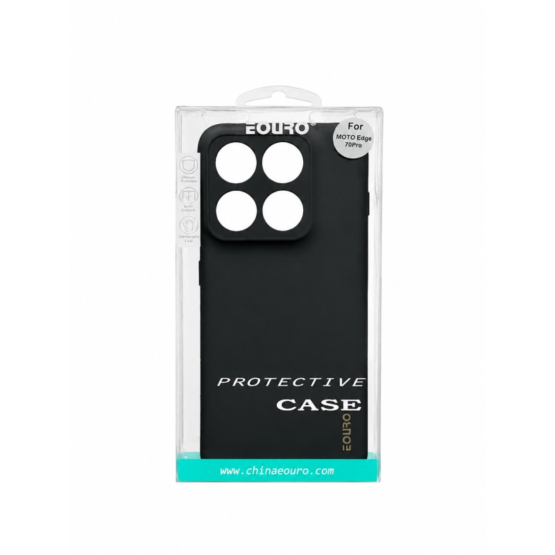 Picture of For Motorola Edge 70 Pro Eouro Premium Soft Silicone Case | Slim Shockproof Protective Back Cover | Anti-Scratch Matte Finish - Black 