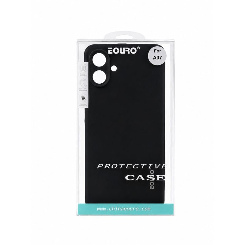 Picture of For Samsung Galaxy A07 Eouro Premium Soft Silicone Case | Slim Shockproof Protective Back Cover | Anti-Scratch Matte Finish - Black 