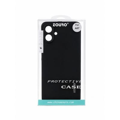 Picture of For Samsung Galaxy A07 Eouro Premium Soft Silicone Case | Slim Shockproof Protective Back Cover | Anti-Scratch Matte Finish - Black 