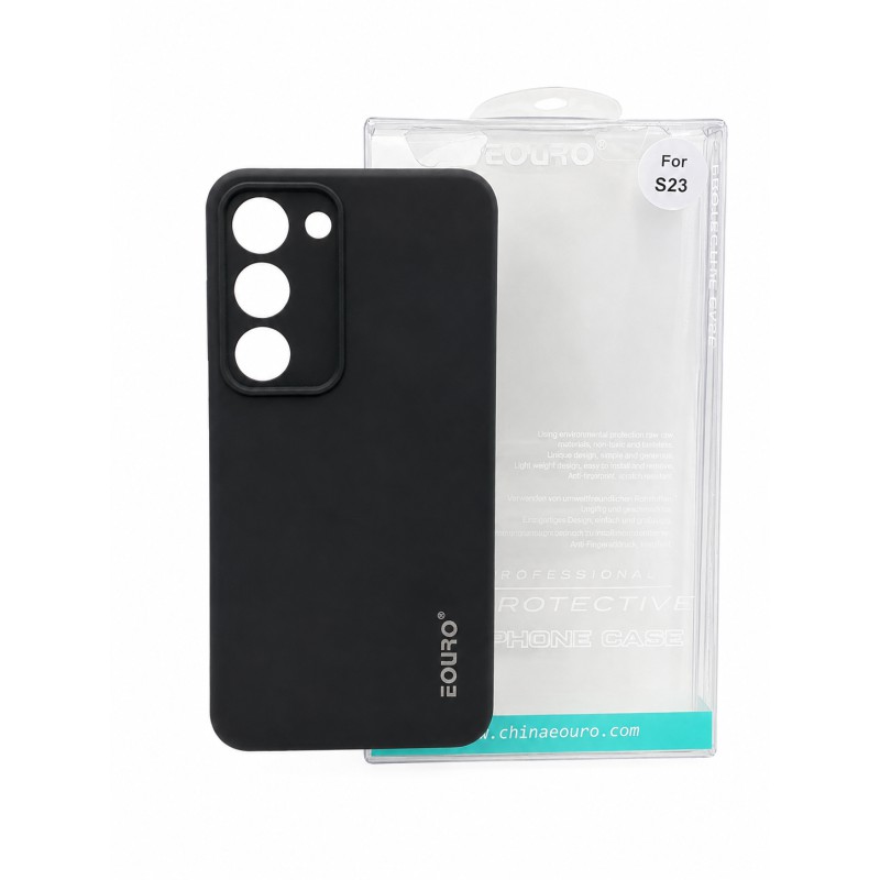 Picture of For Samsung Galaxy S23 Eouro Premium Soft Silicone Case | Slim Shockproof Protective Back Cover | Anti-Scratch Matte Finish - Black 
