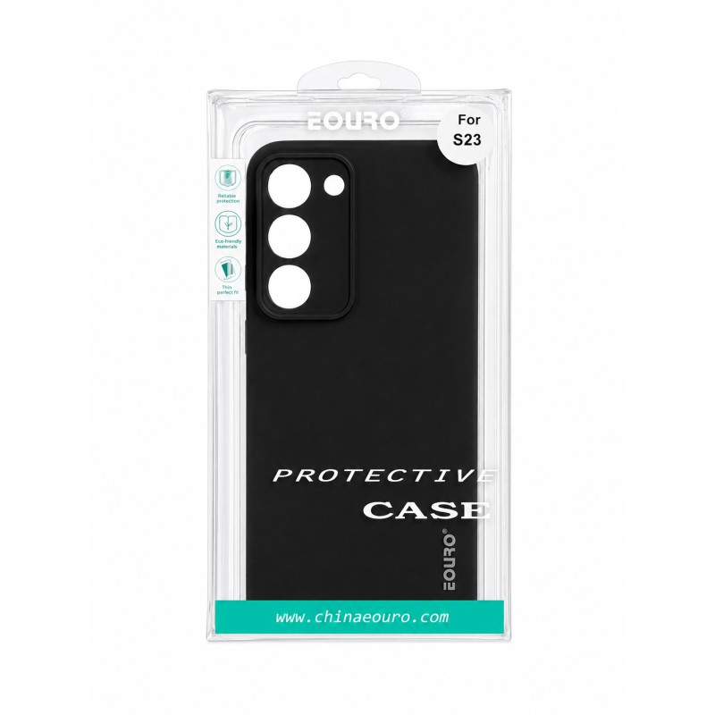 Picture of For Samsung Galaxy S23 Eouro Premium Soft Silicone Case | Slim Shockproof Protective Back Cover | Anti-Scratch Matte Finish - Black 