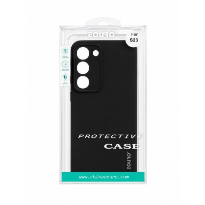 Picture of For Samsung Galaxy S23 Eouro Premium Soft Silicone Case | Slim Shockproof Protective Back Cover | Anti-Scratch Matte Finish - Black 