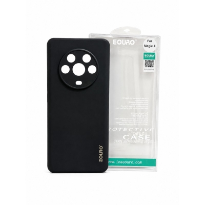 Picture of Honor Magic 4 Eouro Premium Soft Silicone Case | Slim Shockproof Protective Back Cover | Anti-Scratch Matte Finish - Black 