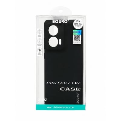 Picture of For Motorola Edge 50 Fusion Eouro Premium Soft Silicone Case | Slim Shockproof Protective Back Cover | Anti-Scratch Matte Finish - Black 