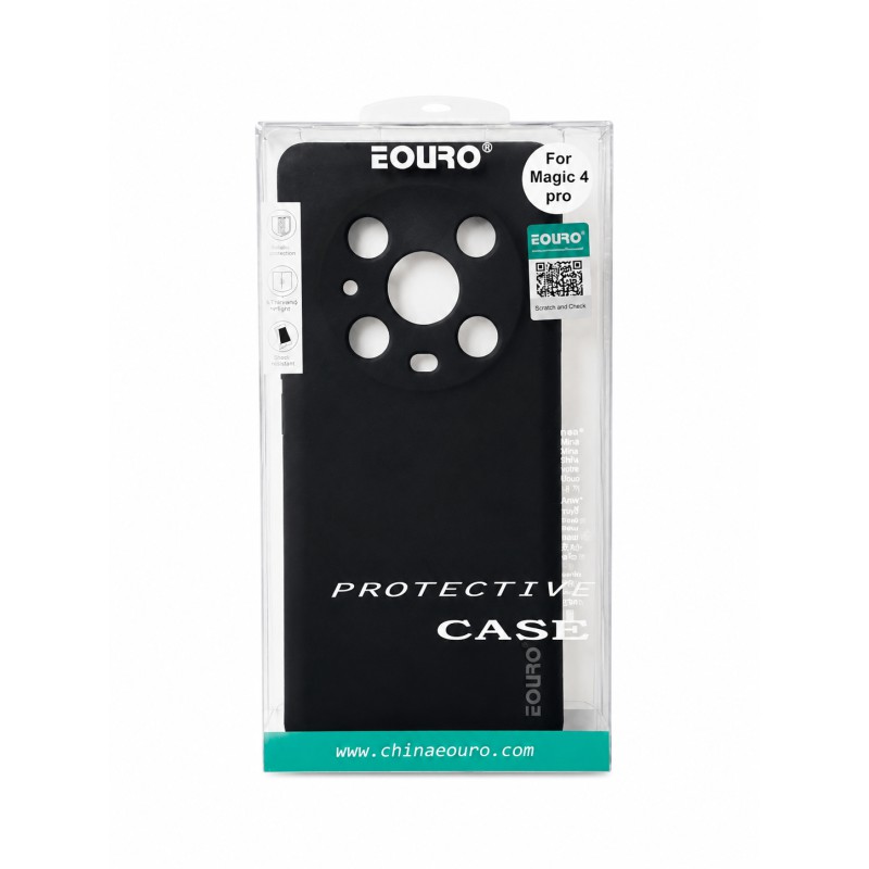 Picture of Honor Magic 4 Pro Eouro Premium Soft Silicone Case | Slim Shockproof Protective Back Cover | Anti-Scratch Matte Finish - Black 
