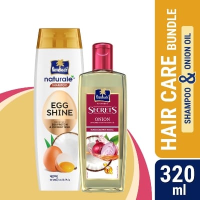 Picture of HAIR CARE BUNDLE - Parachute Naturale Shampoo Egg Shine 320ml & Onion Enriched Coconut Hair Growth Oil 200ml - CO 