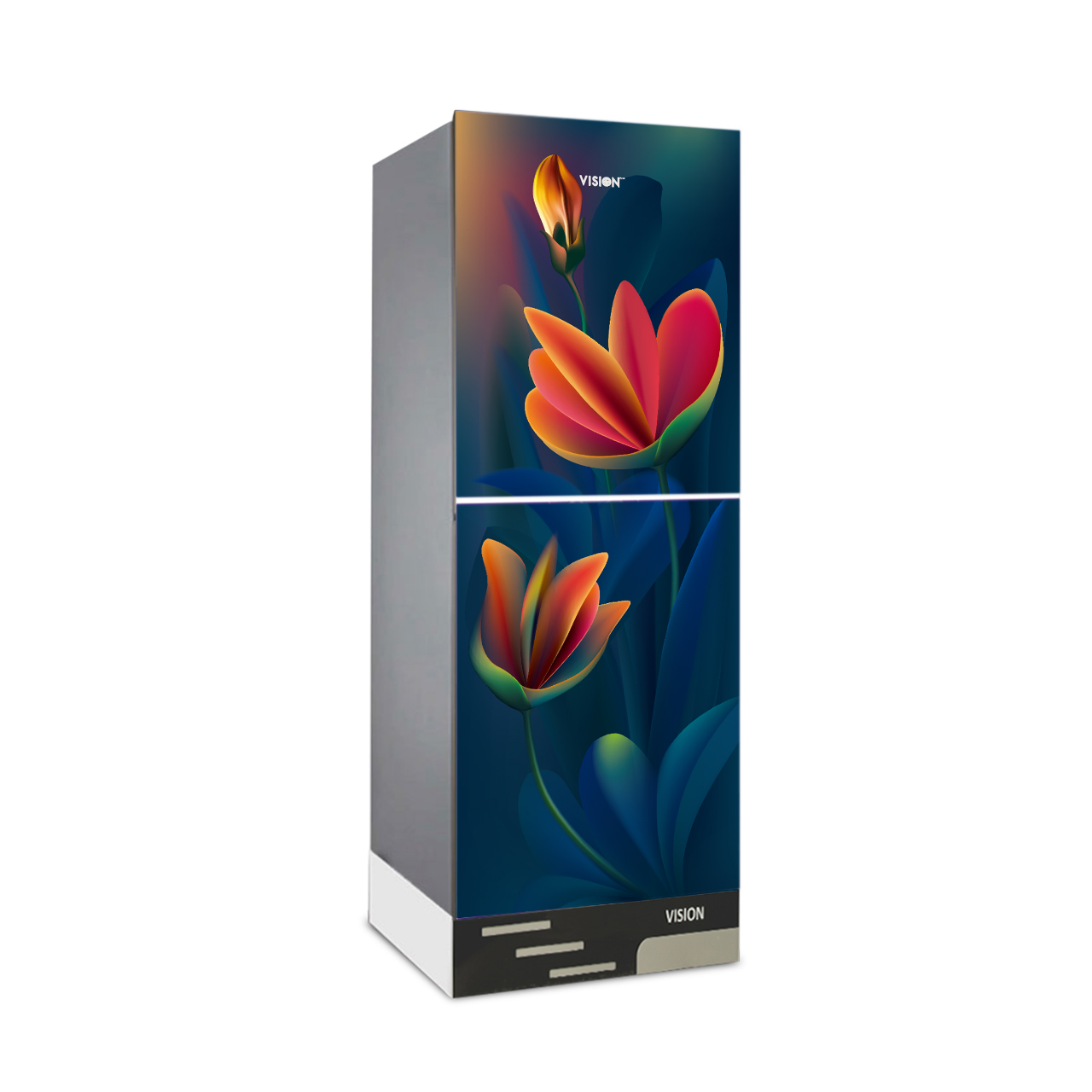 Buy  VISION Glass Door Refrigerator RE-252 Liter Anemone Red Bottom Mount  at Best Price in Bangladesh