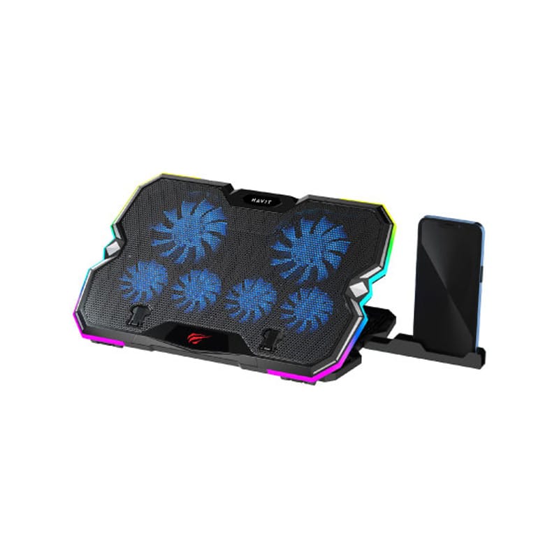 Picture of HAVIT F2068 GAMENOTE RGB LAPTOP COOLING PAD W/MOBILE HOLDER