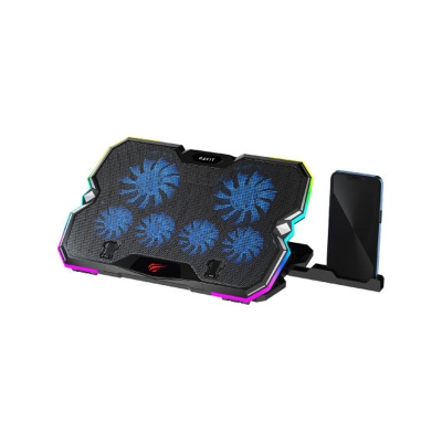 Picture of HAVIT F2068 GAMENOTE RGB LAPTOP COOLING PAD W/MOBILE HOLDER