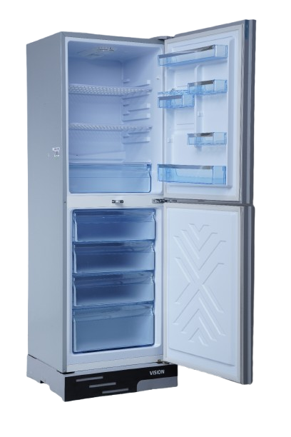 Picture of VISION Glass Door Refrigerator RE-330 Liter Red Flower Bottom Mount