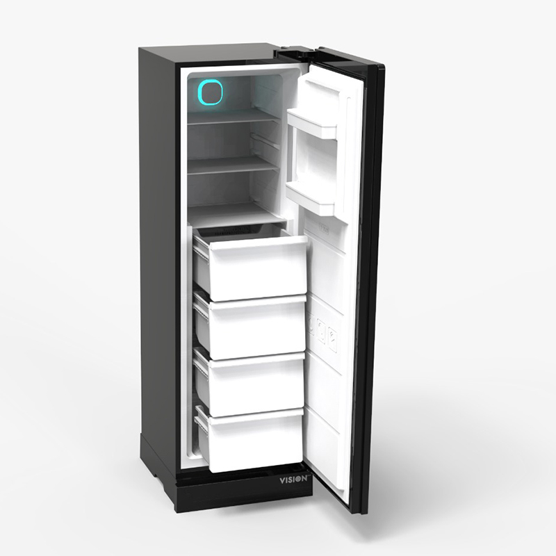 Picture of VISION RE-270 Liter 2 in 1 Convertible Glass Door Freezer Black No Frost