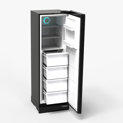 Picture of VISION RE-270 Liter 2 in 1 Convertible Glass Door Freezer Black No Frost