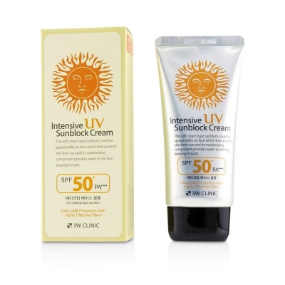 Picture of 3W Clinic Intensive UV Sunblock Cream SPF50+ Pa+++ - 70ml - Multicolor